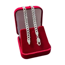 Pulseira Masculina Italiana Grumet Escama 5mm De Prata 925
