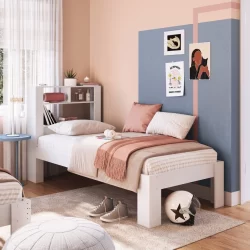 Cama Solteiro Cabeceira com Prateleiras Easy - Cmr01a