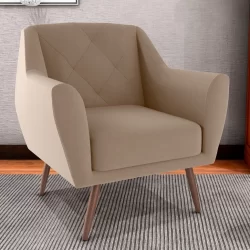 Poltrona Decorativa para Sala de Estar Veneza Bege