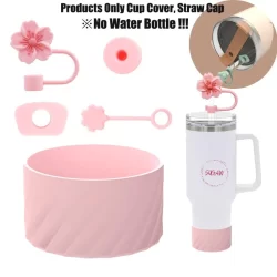 Conjunto Capa Protetor De Silicone Garrafa D ' Água, Tampa De canudo de 10mm, Bota De Garrafa de água de Silicone