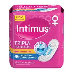 Absorvente Intimus Gel Tripla Protecao Extra Suave sem Abas 08 Unidades