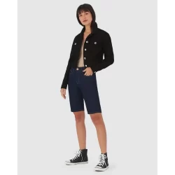 Bermuda Feminina Ciclista Em Jeans Com Elastano
