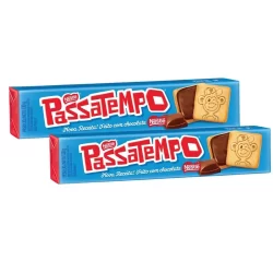 Kit 2 Biscoito Nestlé Passatempo Recheado Sabor Chocolate 130g