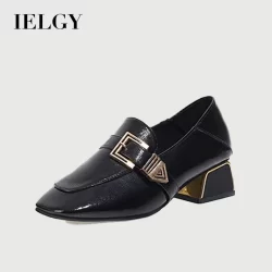 IELGY Novo Calcanhar De Sola Macia E Confortável Estilo Britânico Sapatos De Couro Leves Sem Moagem Para Mulheres