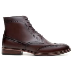 Bota Masculina Oxford Brogue Couro Chocolate