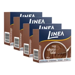 Kit 4 Pudins em pó Linea Sabor Chocolate de 30g