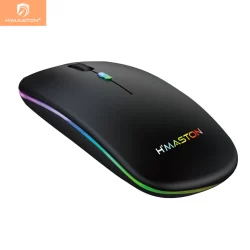 H'maston E-1200/E-1300PRO Mouse Sem Fio Rgb Recarregável Wireless Led Ergonômico