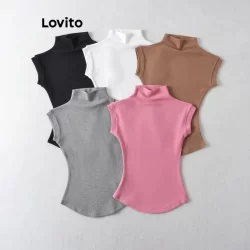 Lovito Casual Simples Básico Regata para Mulheres LNL83204
