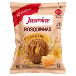 Biscoito Rosquinha Integral Aveia e Mel Zero Lactose Jasmine Pacote 120g