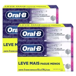 Kit 2X Creme Dental Oral-B 3D White Leve 3 Pague 2 com 70g cada