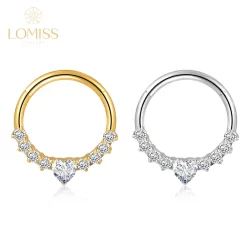 Piercing Argola Aço Cirúrgico Helix Septril Rook Conch Coração Zircônias Cravejada