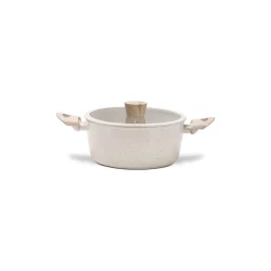 Panela Caçarola de Indução Brinox Ceramic Life Sirius Vanilla - Ø22 cm - 2,7 Litros -  com Tampa e Revestimento Cerâmico
