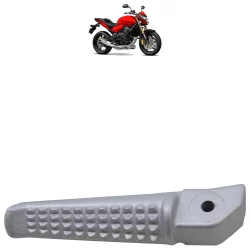 Pedaleira Traseira CB 600 Hornet 2008 2009 2010 2011 2012 2013 2014 2015 Prata Alumínio