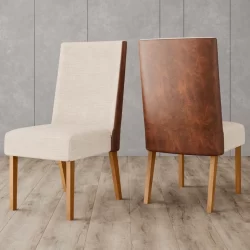 Cadeiras Kit 2 Cadeiras Anne Nature/Courano/Linho - Henn