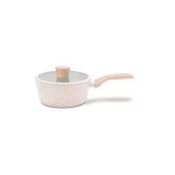 Panela de Indução com Tampa Brinox Ceramic Life Sirius Vanilla - Ø18 cm - 1,5 Litros Revestimento Cerâmico Antiaderente