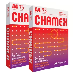 Kit 2 Pacotes Papel sulfite A4 75g 210x297 1000 Fls Chamex