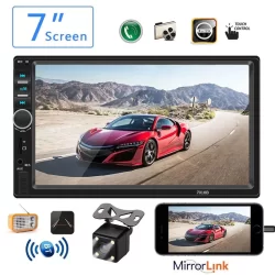 7 Polegada 2 Din Player Do Carro De Rádio Bluetooth Mp5-bt Intercnection Cor Backlight Tela Sensível Ao Toque Espelho Telefone Móvel