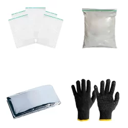 Kit Ziplock + Cal Virgem + Manta Aluminizada +Luva