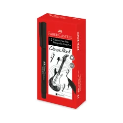Caneta 0.4mm Fine Pen Preta Faber-Castell Precisa, Suave e Ideal para Escrita e Desenho