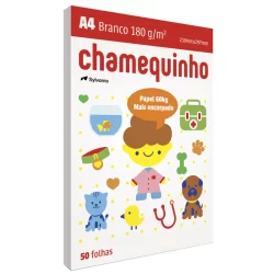 Papel sulfite A4 180g 210x297 com 50 fls Chamequinho