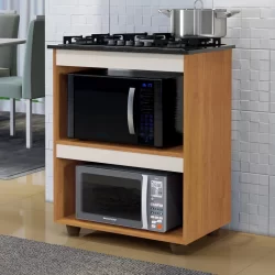 Balcão de Cozinha para Cooktop 5 Bocas Turim Nature/off White Kaiki