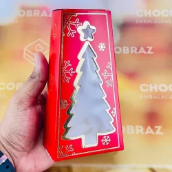 30 CAIXA P/ DOCES C/ VISOR PINHEIRO - NATAL CLASSICO ID5146 (NATAL IDEIA 2025)