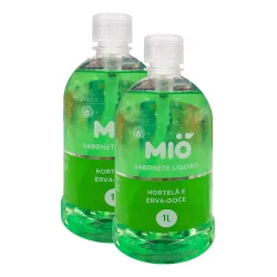 Kit 2 Sabonete Líquido Mió Hortelã e Erva Doce 1 Litro