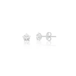 Brinco Prata 925 Estrela Zirconia 3mm