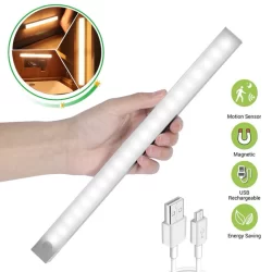 Luminaria Luz LED Sensor de Presença 10/20/30/50cm Recarregável Inteligente Sem Fio Guarda Roupa USB