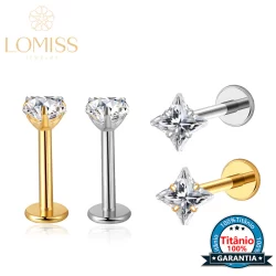 Piercing Labret Titânio Flor Zircôniaa Nariz Orelha Helix Tragus Conch Corrente Australiano Titanio Tragus
