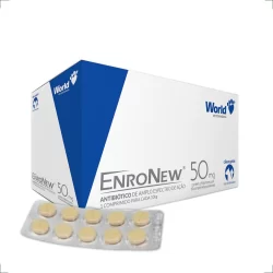 EnroNew 50mg World Cães e Gatos até 10kg Blíster 10 Comp