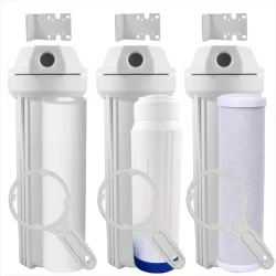 Kit Filtro 3 Estágios Deionizador Completo Resina Mista Carvão Polipropileno Liso