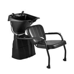 Lavatório de Cabelo Cuba Reclinável Para Cabeleireiro Salão Beleza Preto Marte Dompel