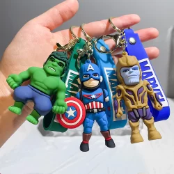 Desenhos Animados Marvel Avengers Homem-Aranha Capitão América De Ferro Hulk Pantera Thor Thanos Carro Chaveiro Pingente