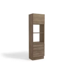 Paneleiro de Cozinha Maxxi G750 Torre Quente c/ 1 Porta e 3 Gavetas 70cm Nogal - Kappesberg