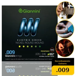Encordoamento para Guitarra Giannini Nickel Round Wound Híbrida Geegsth9 (.009 – .046)