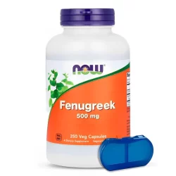 Feno-grego 500mg Now Foods 250 Cáps + Porta Cápsulas
