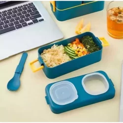 Marmita Lancheira Hermetica Lunch Box 550ML com Compartilhamento e Talher