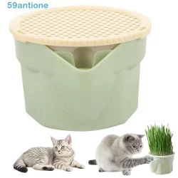 Plantador De Caixa De Grama Para Gatos ANTIONE , Kit De Cultivo De Microgreens Reutilizáveis De Design Hierárquico , Hid