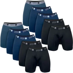 Kit 10 Cuecas Boxer Box Long Leg Ciclista Microfibra Confortável Elástico Reforçado Esportiva Usee Brasil