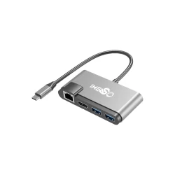 Adaptador Hub Imenso 7 Portas 2 Usb-a 1 Hdmi 1 Rj45 1 Usb-c