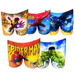 Kit 5 Cueca Infantil Box Boxer Menino Personagens Super-Heróis Sublimada