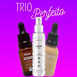 Kit Blindagem Poderosa 15 ml + Bruma Fixadora Matte Refrescante + Base Fluída Bem Basiquinha Varios Tons