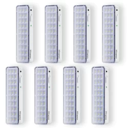 Kit 08 Luminárias de Emergência Led Intelbrás Autônoma Lea 31 com 30 Leds Branco Bivolt