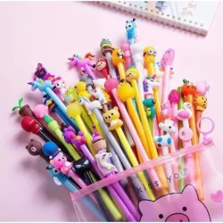 -(Melhor precos)Oferta especial Kit 12 unidades Caneta fofa Criativa Gel Bichinhos Personagens Animadas KawaiiGG