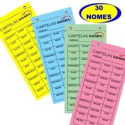 CARTELA DE RIFA GUARA 30 NOMES