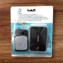Campainha Externa Sem Fio Com Alcance De Ate 100M Branca Preto e Branca com Azul