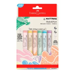 Pincel marcador permanente Multimark Pastel 6 cores MM/ES6PSP Faber-Castell