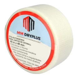 Fita Telada Branca Autoadesiva Para Gesso Drywall 45m X 48mm