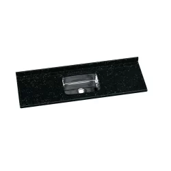 Pia de Cozinha em Mármore Sintético com Cuba em Aço Inox 160cmx55cm Aj Rorato Preto